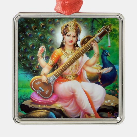 Saraswati Verzierung - Version 1 Ornament Aus Metall (Vorne)