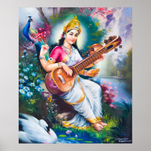 Saraswati von M Ramalingam Poster