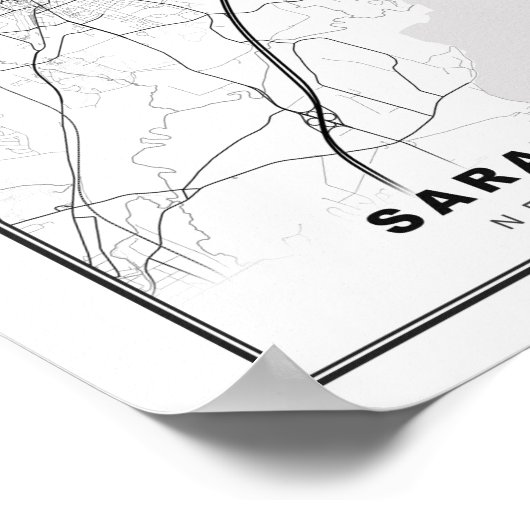 Saratoga Springs Map Poster (Ecke)