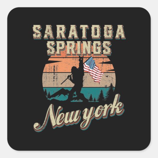 Saratoga Springs New York Quadratischer Aufkleber (Vorderseite)