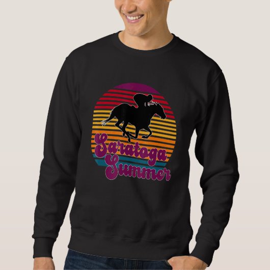 Saratoga Springs New York Summer Sunset Horse Raci Sweatshirt (Vorderseite)