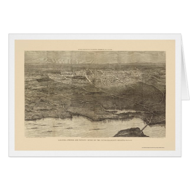 Saratoga Springs, NY panoramische Karte - 1874 (Vorderseite (Horizontal))