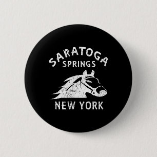 Saratoga Springs Ny Pferd Vintage Grafik Rennen S Button