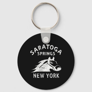 Saratoga Springs Ny Pferd Vintage Grafik Rennen S Schlüsselanhänger