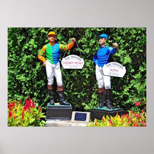 Saratoga's Iconic Traver's Stakes Lawn Jockeys Poster (Vorne)