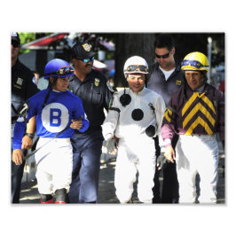 Saratogas Top-Jockeys gehen auf den Paddock Fotodruck
