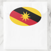 Sarawak-Flagge - MALAYSIA Ovaler Aufkleber (Tasche)