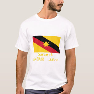 Sarawak-Flagge mit Namen T-Shirt