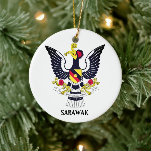 Sarawak-Wappen - MALAYSIA Keramik Ornament (Baum)