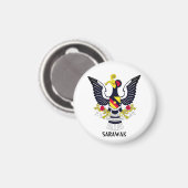 Sarawak-Wappen - MALAYSIA Magnet (Vorderseite/Rückseite)