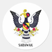 Sarawak-Wappen - MALAYSIA Runder Aufkleber (Vorderseite)