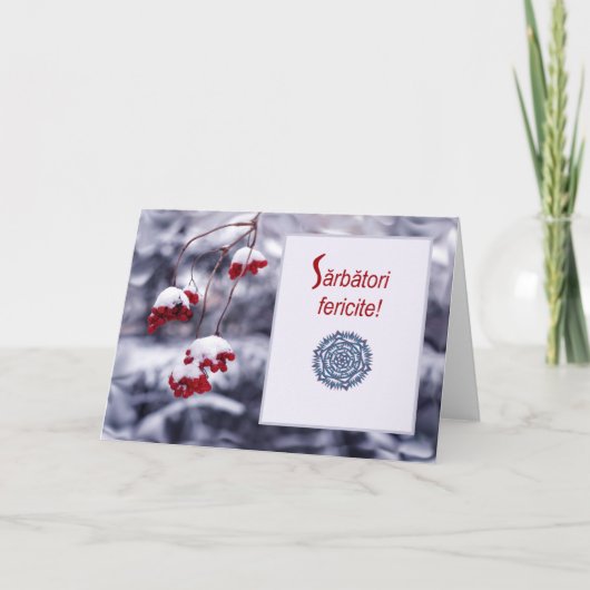 Sarbatori fericite, Rumänische Weihnachtskarte Feiertagskarte (Vorderseite)