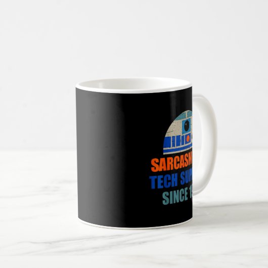 Sarcasm And Tech-suprt Since-1977 Funny Design Kaffeetasse (VorderseiteRechts)