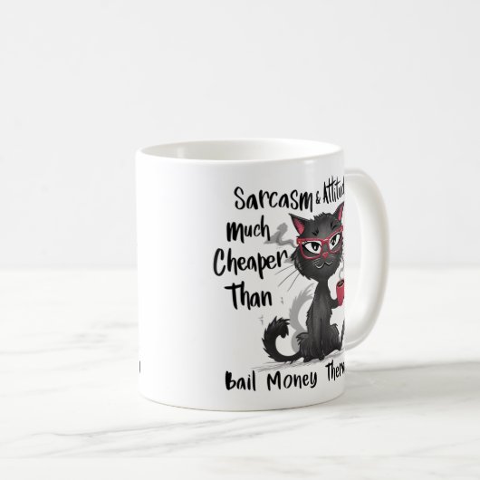 Sarcasm & Attitude Funny Cat Lover Gift Kaffeetasse (VorderseiteRechts)