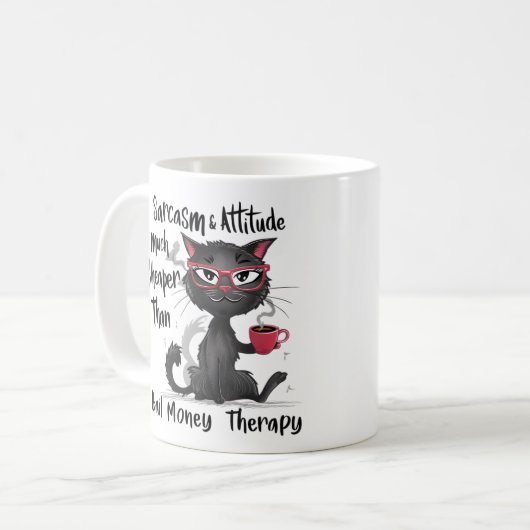 Sarcasm & Attitude Funny Cat Lover Gift Kaffeetasse (Vorderseite Links)