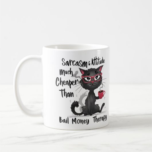 Sarcasm & Attitude Funny Cat Lover Gift  Kaffeetasse (Links)