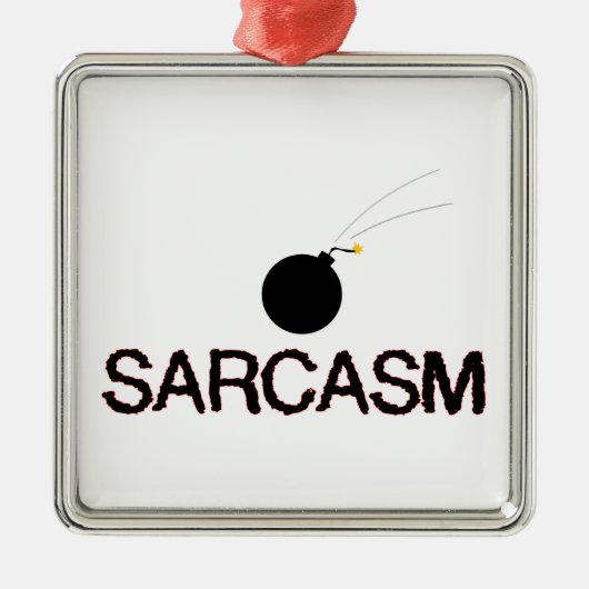 Sarcasm Bombed Silbernes Ornament (Vorne)