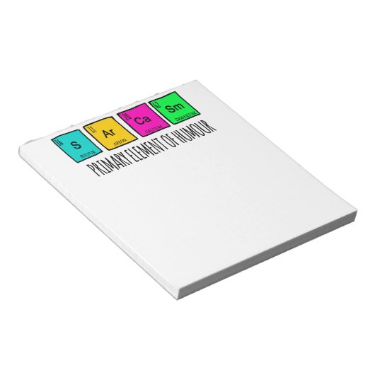 Sarcasm-Grundelemente der Spaß-Wissenschaft Latte Notizblock (angewinkelt)