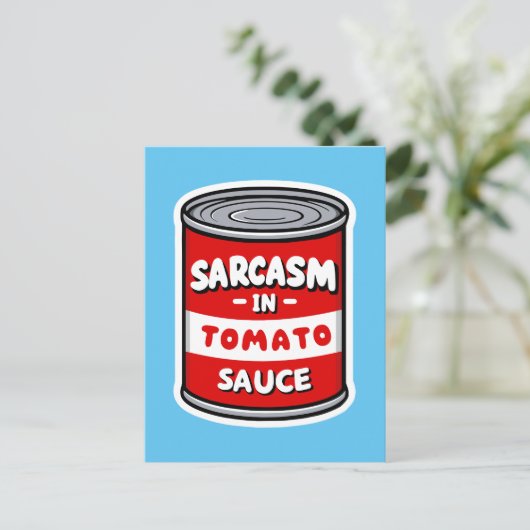 Sarcasm in Tomatensauce Postkarte (Stehend Vorderseite)