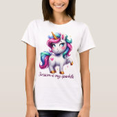 SARCASM IS MY SPARKLE CUTE UNICORN T-Shirt (Vorderseite)