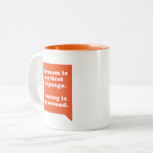 Sarcasm ist meine erste Sprache / Cussing ist die  Zweifarbige Tasse (Vorderseite Links)