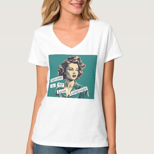 Sarcasm ist meine Liebe Language Retro Woman T - S T-Shirt (Vorderseite)
