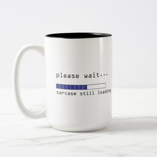 Sarcasm noch beladen zweifarbige tasse (Links)