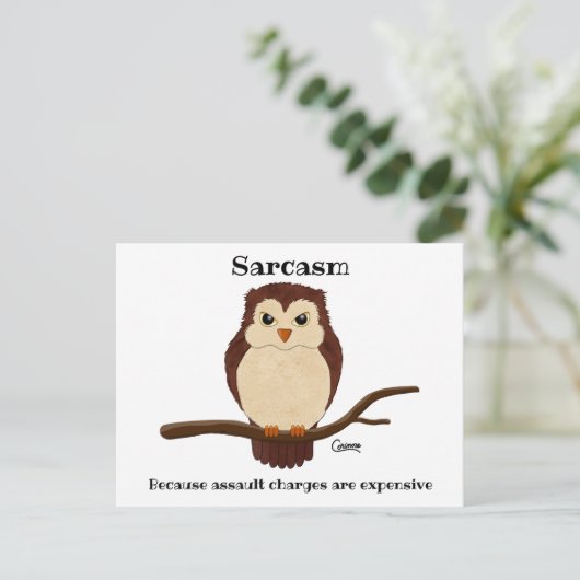 Sarcasm Owl - Postcard Postkarte (Stehend Vorderseite)
