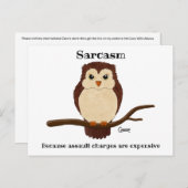 Sarcasm Owl - Postcard Postkarte (Vorne/Hinten)