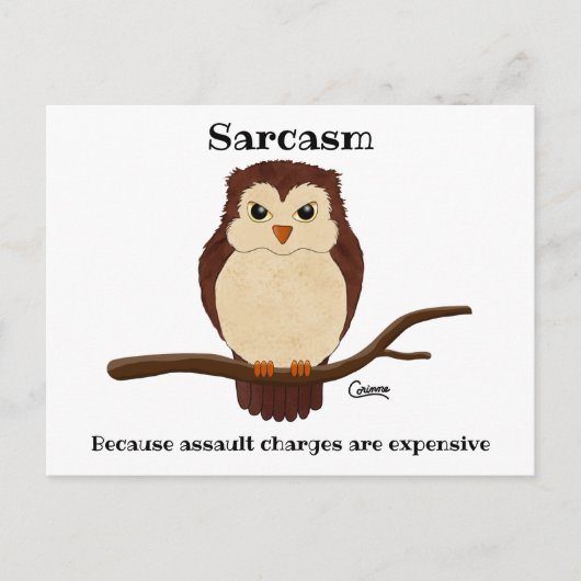 Sarcasm Owl - Postcard Postkarte (Vorderseite)