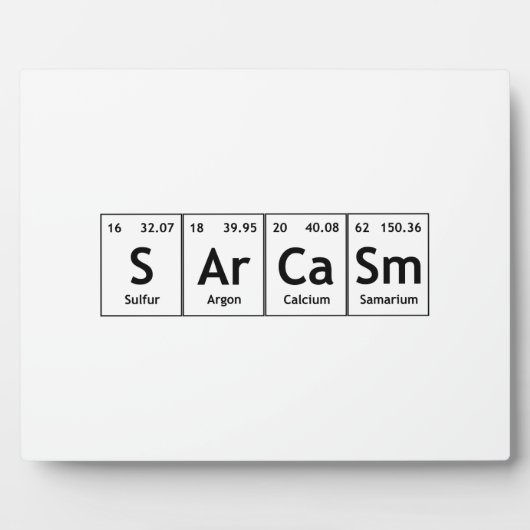 SArCaSm Periodic Table Elements Word Chemistry Fotoplatte (Vorderseite)