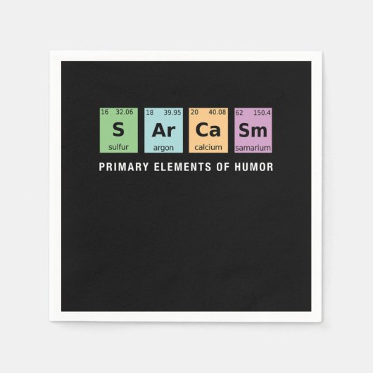 Sarcasm Periodic Table Funny Quote And Saying Gift Serviette (Vorderseite)