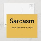 Sarcasm Services Postkarte (Vorne/Hinten)