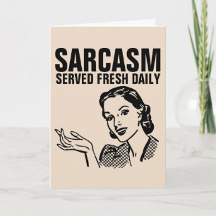 SARCASM SERVIERT TÄGLICH FUNNY VINTAG HOUSEWIFE CA KARTE