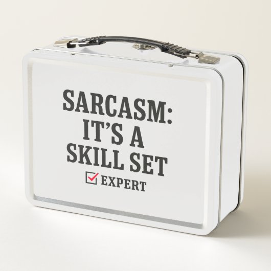 Sarcasm Skill Set Expert Typography Metall Brotdose (Rückseite)