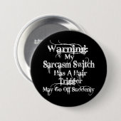 Sarcasm Warning Spaß Button (Vorne & Hinten)