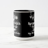 Sarcasm Warning Spaß Zwei-Tone-Kaffee-Tasse Zweifarbige Tasse (Mittel)