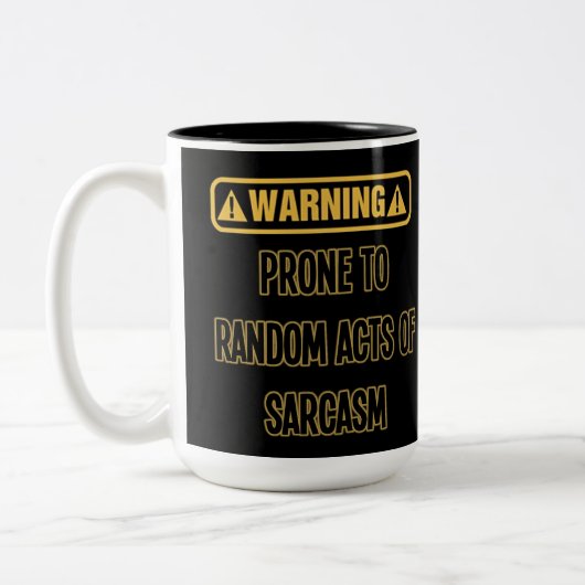 Sarcasm Warning Spaß Zweifarbige Tasse (Links)