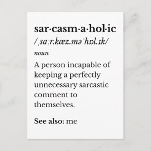 Sarcasmaholic – Lustiges Sarkasmus-Wörterbuch Postkarte