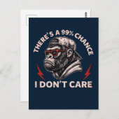 Sarcastic Affen Graphic in Backward Hat & Shades Postkarte (Vorne/Hinten)