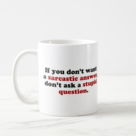 Sarcastic Answers Kaffeetasse (Links)