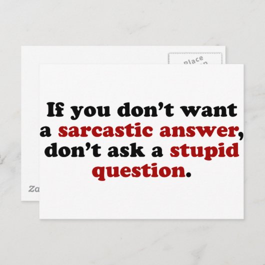 Sarcastic Answers Postkarte (Vorne/Hinten)