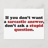 Sarcastic Answers Postkarte (Vorderseite)