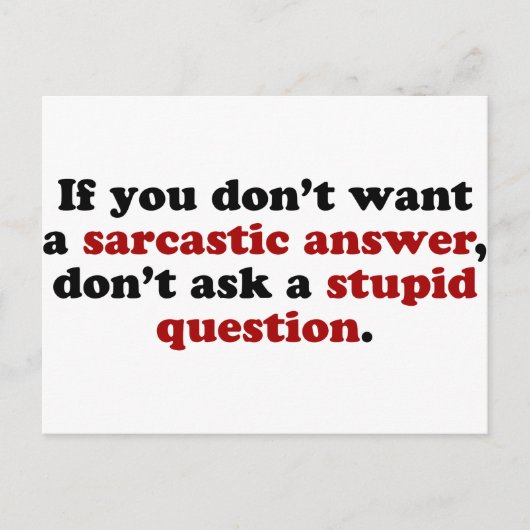 Sarcastic Answers Postkarte (Vorderseite)