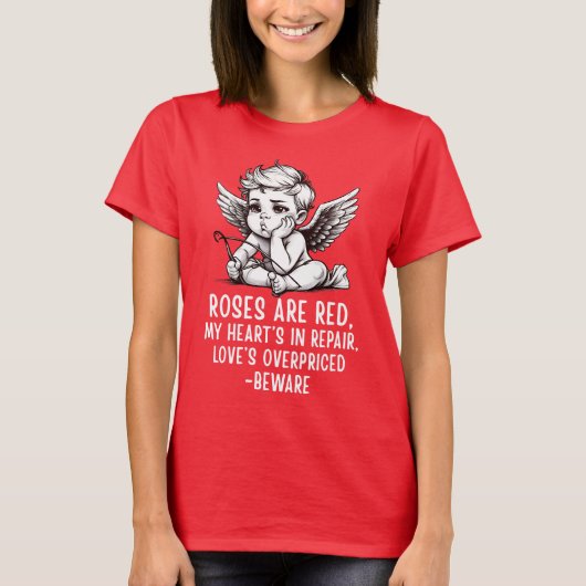 Sarcastic Anti-Valentine Cupid T-Shirt (Vorderseite)