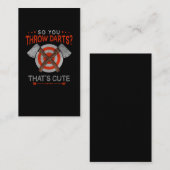 Sarcastic Ax Thrower Darts Woodworking Lumberjack Visitenkarte (Vorne/Hinten)