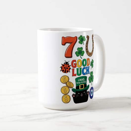 Sarcastic black cat  and Lucky charms Kaffeetasse (VorderseiteRechts)