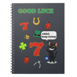 Sarcastic black cat and Lucky charms Notizblock