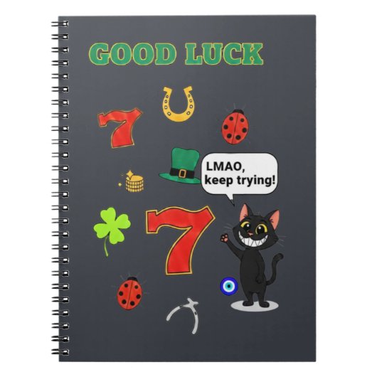 Sarcastic black cat  and Lucky charms Notizblock (Vorderseite)