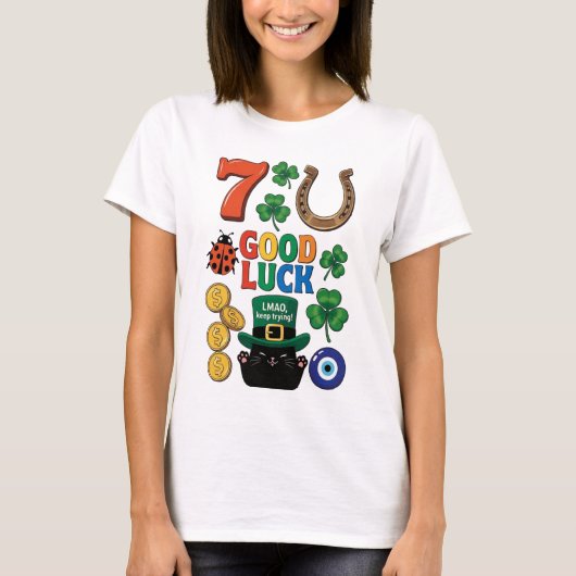 Sarcastic black cat  and Lucky charms T-Shirt (Vorderseite)